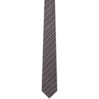 Brioni Brown and Navy Silk Regimental Tie