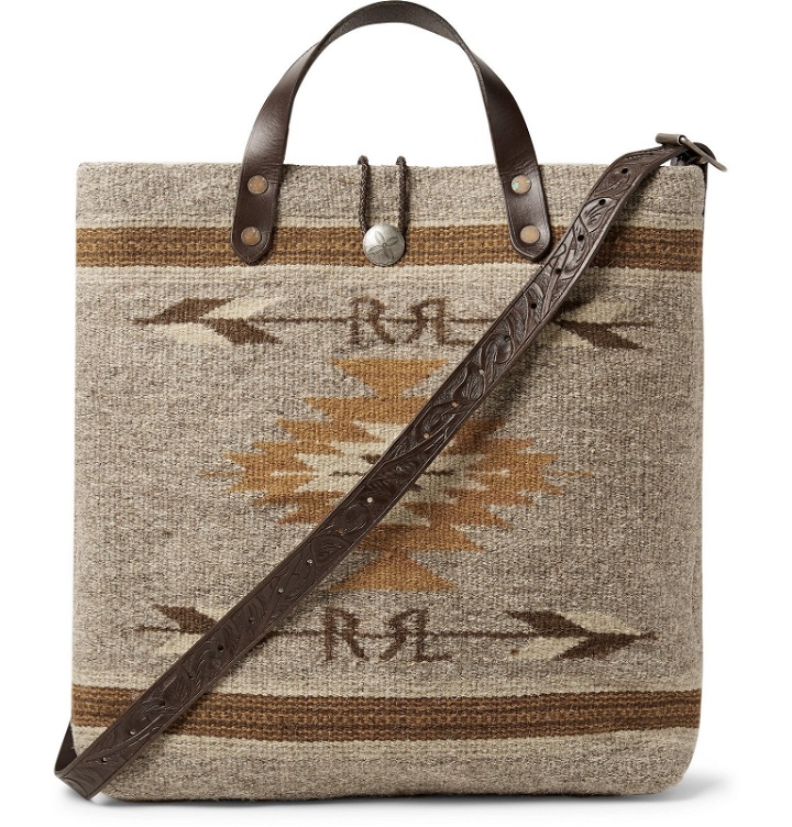 Photo: RRL - Garrett Leather-Trimmed Wool and Cotton-Blend Tote Bag - Brown