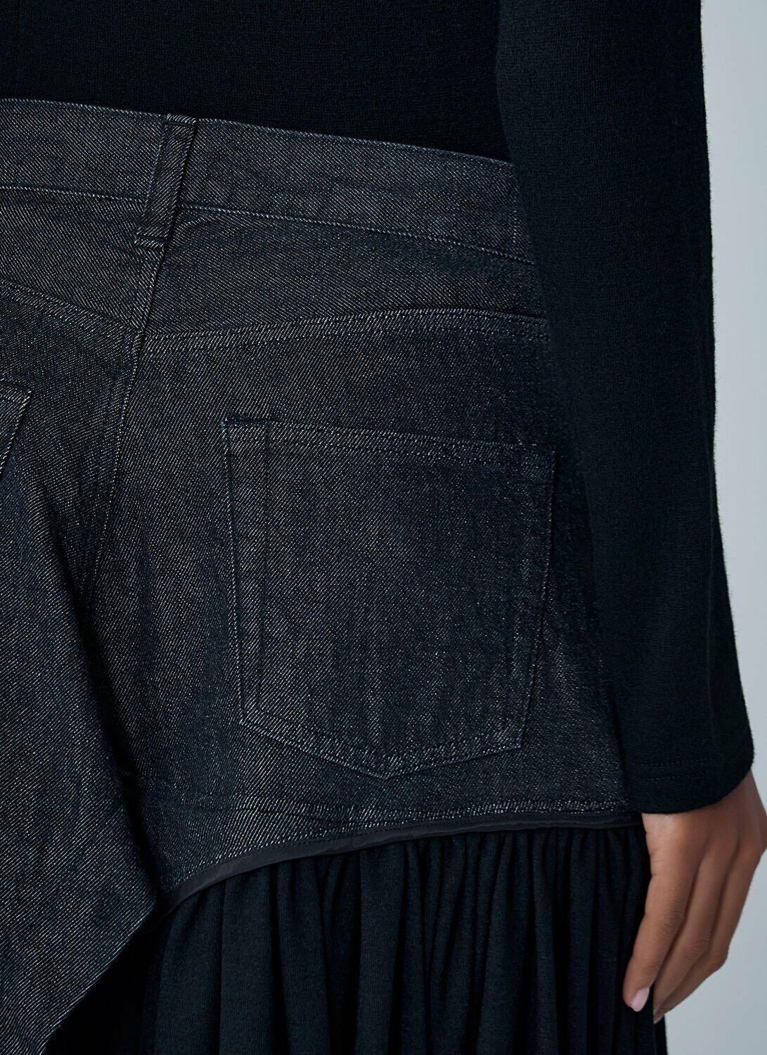 Yohji Yamamoto Cut-Off Combination Midi Skirt