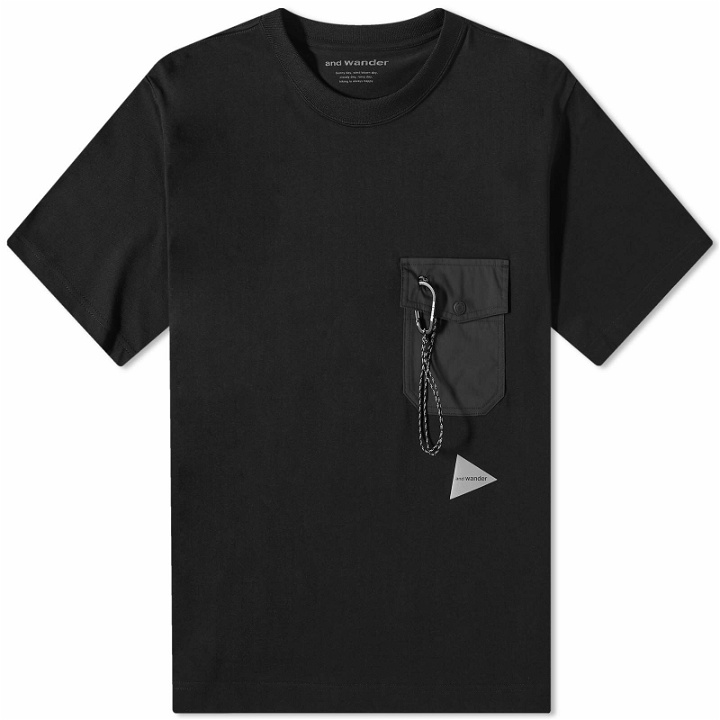 Photo: And Wander Men's Pocket T-Shirt in Black