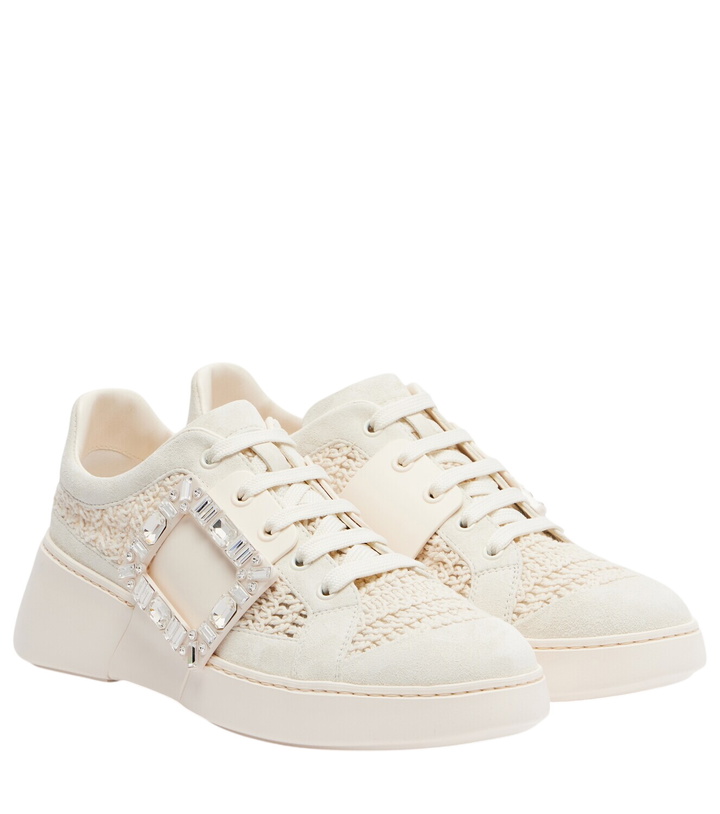 Photo: Roger Vivier Viv Skate suede-trimmed platform sneakers