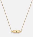 Marie Lichtenberg Coco Micro 18kt gold locket necklace with emeralds