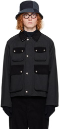 Thom Browne Black Cropped Denim Jacket