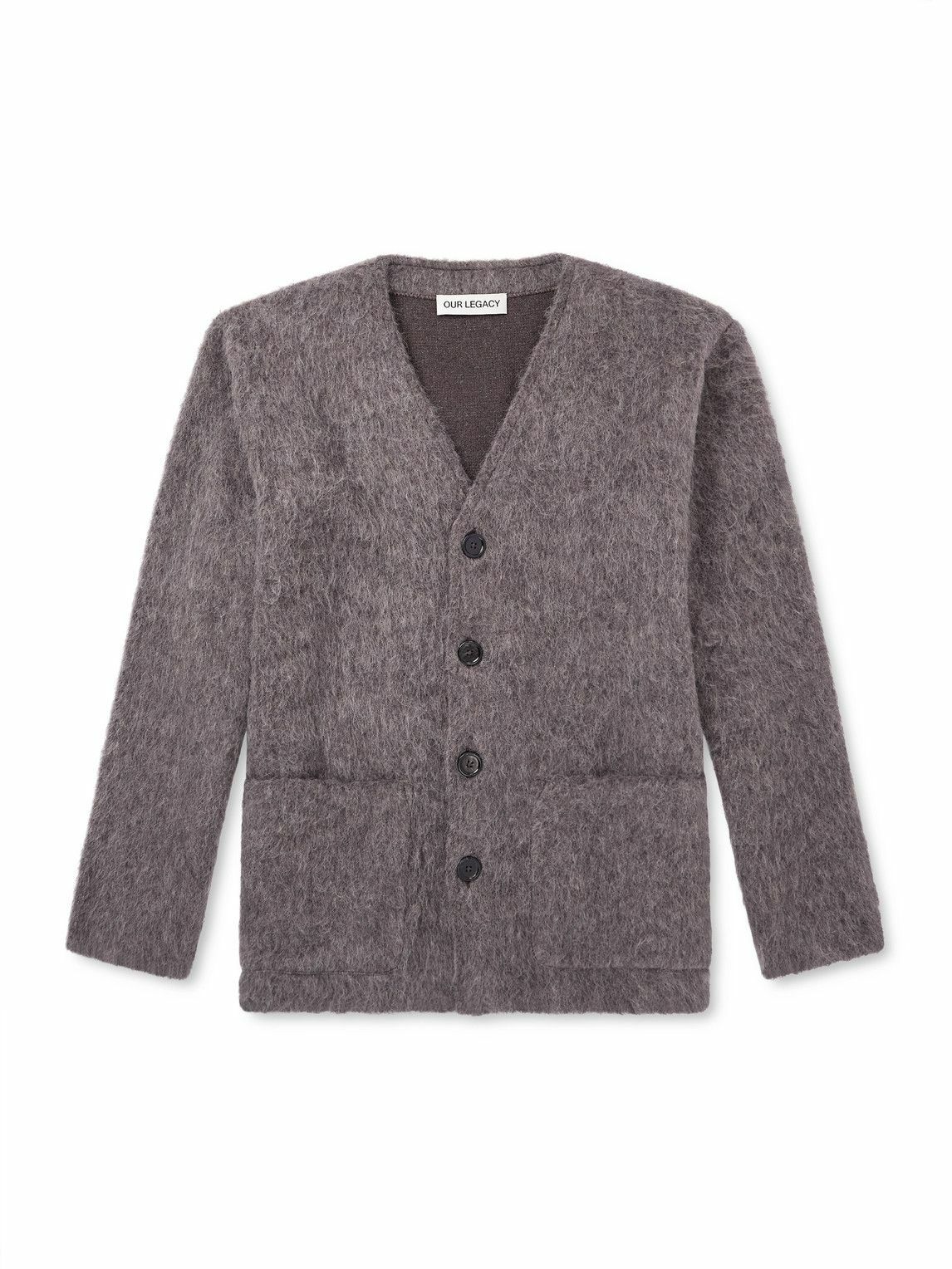トップス OUR LEGACY CARDIGAN MOLE GRAY MOHAIR Our Legacy - Cardigan Mole Grey Mohair