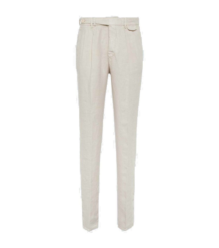 Photo: Brunello Cucinelli Linen slim pants