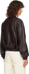 Loulou de Saison Brown Marlow Leather Bomber Jacket