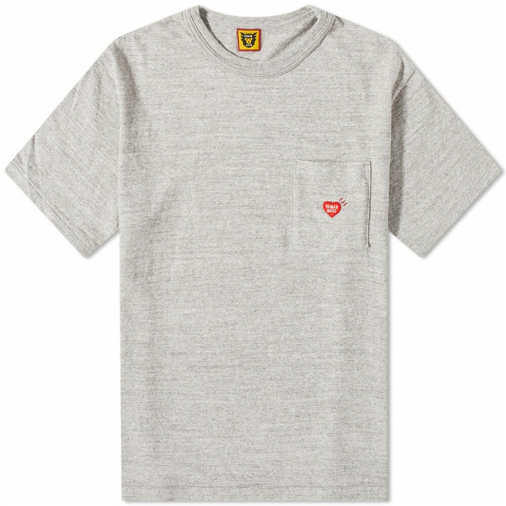 Photo: Human Made Men's Heart One Point Pocket T-Shirt in Grey