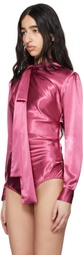 Commission Pink Twisted Bow Bodysuit
