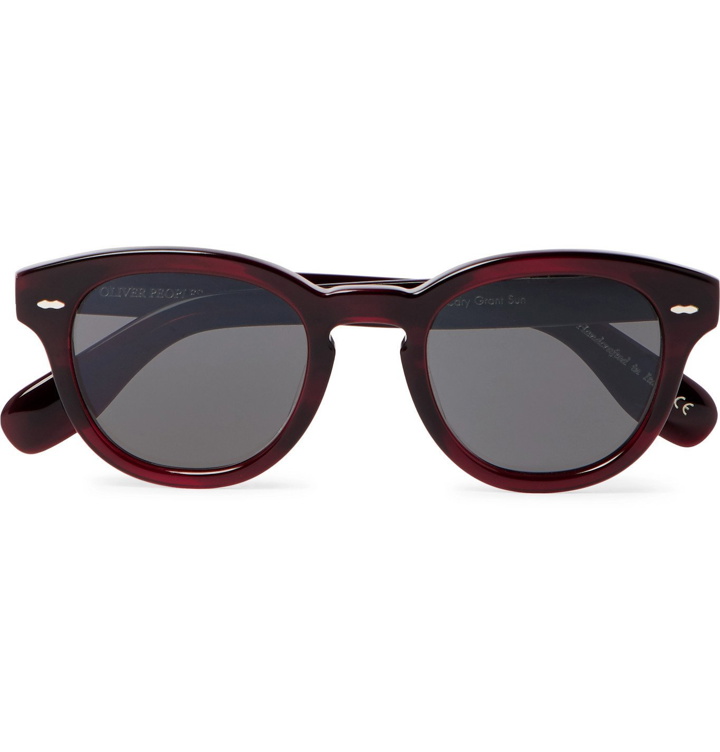 Photo: OLIVER PEOPLES - Cary Grant Sun Round-Frame Acetate Sunglasses - Burgundy