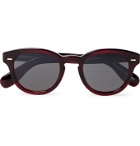 OLIVER PEOPLES - Cary Grant Sun Round-Frame Acetate Sunglasses - Burgundy