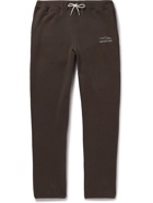 De Bonne Facture - Tapered Logo-Embroidered Cotton-Jersey Sweatpants - Brown