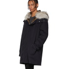 Yves Salomon Navy Multi Fur Bachette Parka