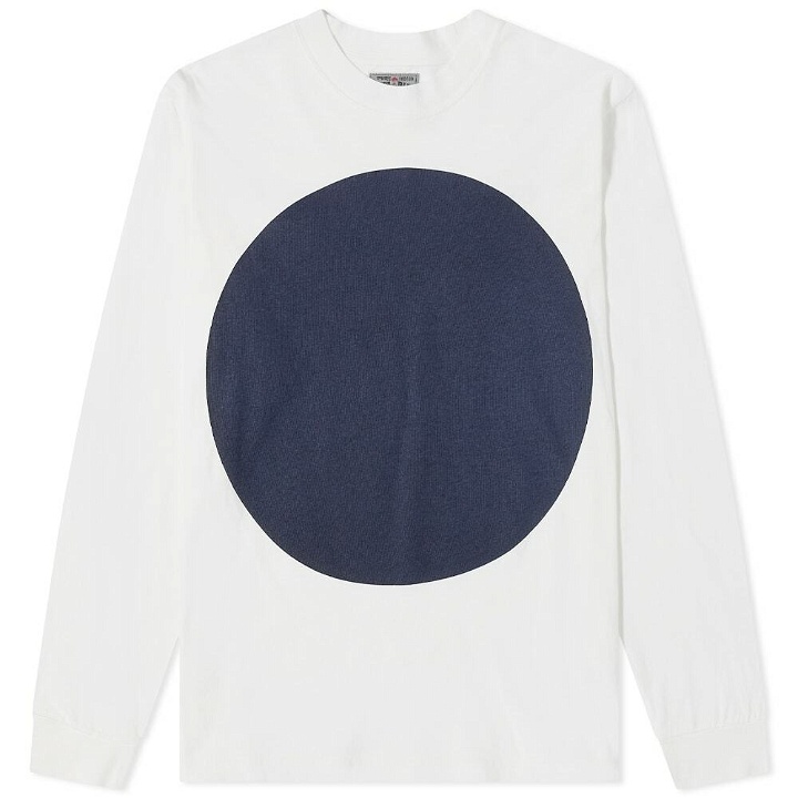 Photo: Blue Blue Japan Men's Long Sleeve Big Circle Slub T-Shirt in White Indigo