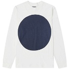 Blue Blue Japan Men's Long Sleeve Big Circle Slub T-Shirt in White Indigo