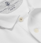 Brunello Cucinelli - Sllim-Fit Cotton-Piqué Polo Shirt - Men - White