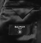 BALMAIN - Slim-Fit Satin-Trimmed Crepe Blazer - Black