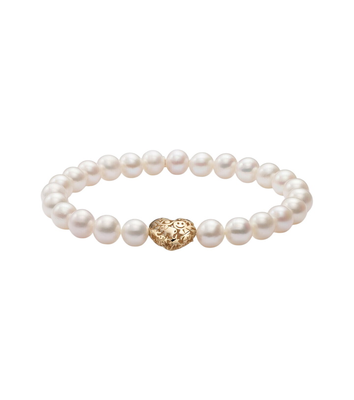 Photo: Sydney Evan Puffy Icon Wallpaper Heart 14kt gold bracelet with pearls