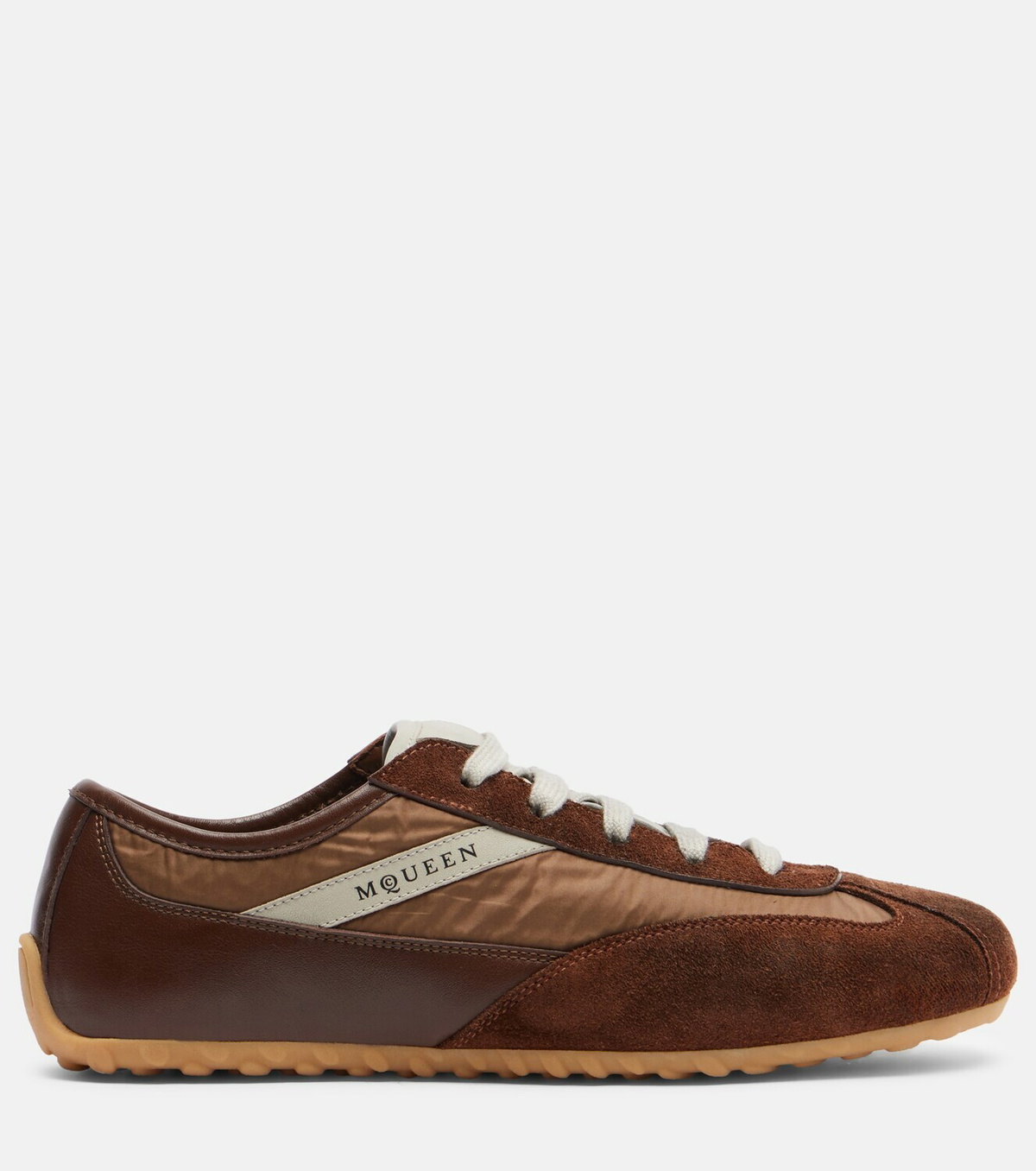 McQueen Suede-trimmed sneakers