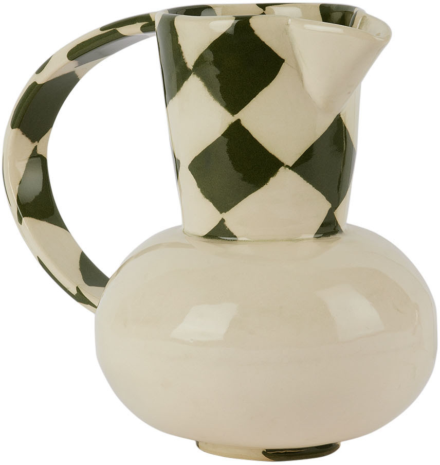 Henry Holland Studio Green & White Check Water Jug
