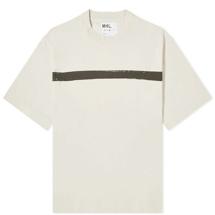 Photo: MHL by Margaret Howell Men's Painted Stripe T-Shirt in Off White