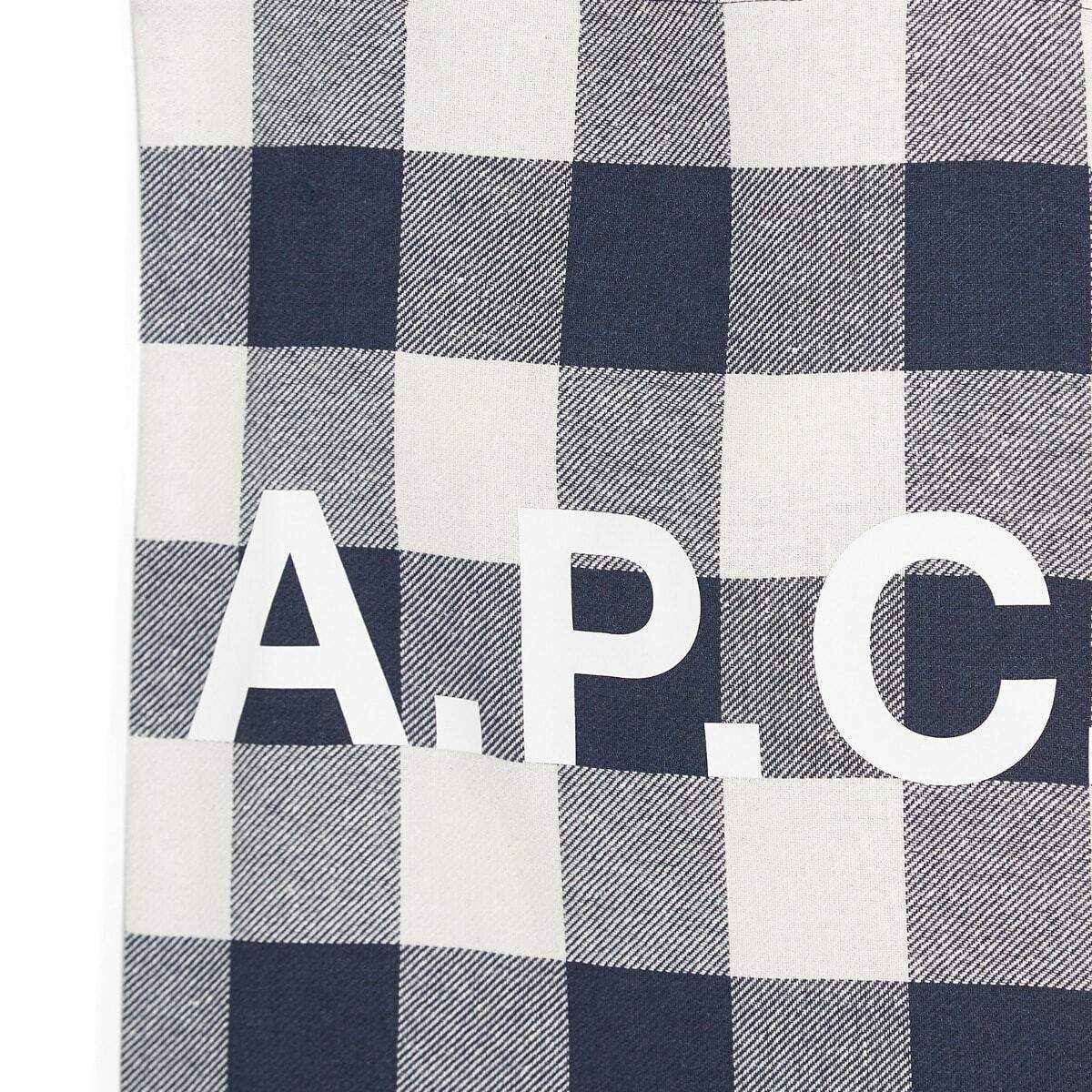 A.P.C. Men's Lou Tote in Dark Navy Check A.P.C. A.P.C. Men's Lou Tote in Dark Navy Check A.P.C.