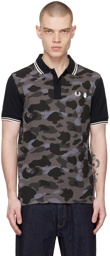 BAPE Black Fred Perry Edition Camo Polo