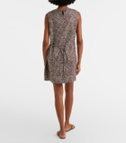 Asceno Sintra polka-dot silk twill minidress