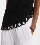 Loulou de Saison Saez asymmetric scalloped crochet top