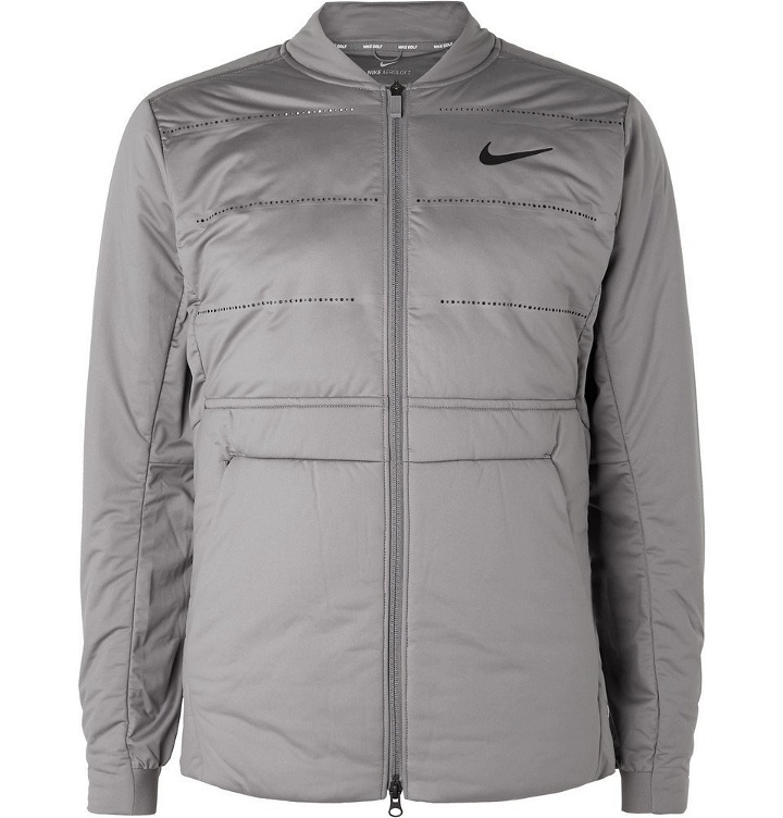 Photo: Nike Golf - AeroLoft Perforated Quilted Jersey Golf Jacket - Light gray