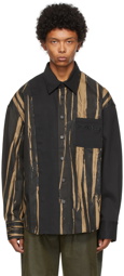 Feng Chen Wang Brown Paneled Hand-Painted Shirt