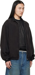 ssstein Black Cupro Fibril Vintage Zip Jacket
