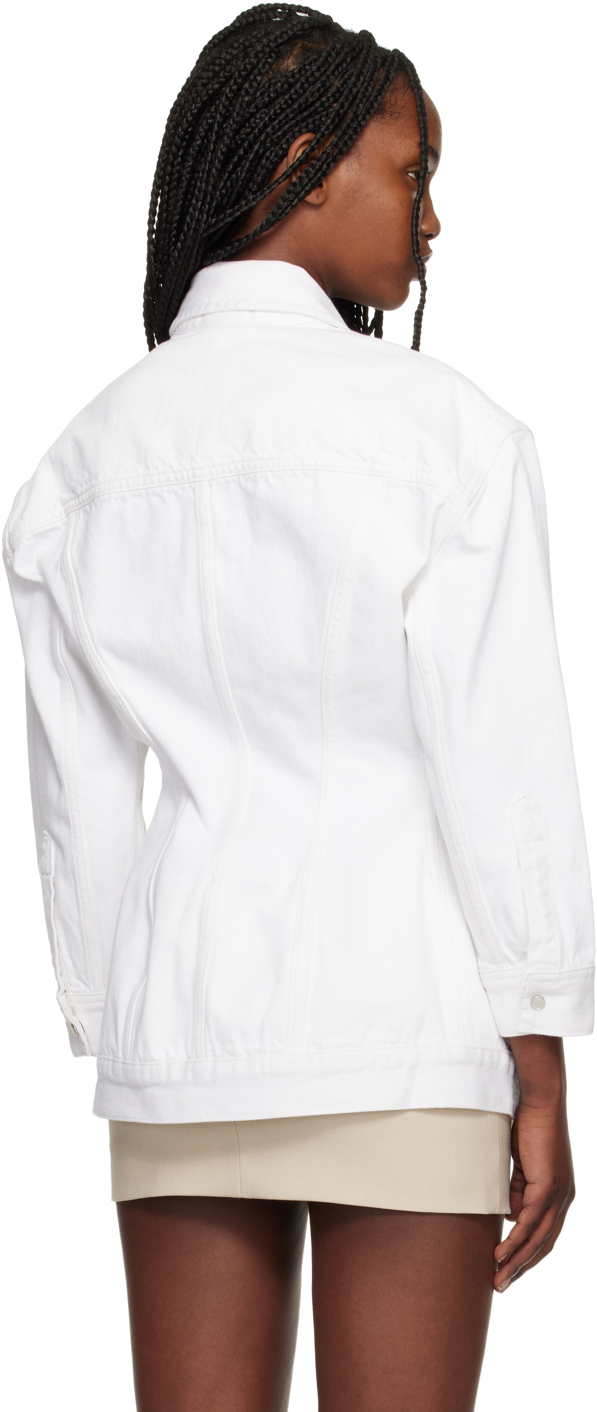 WARDROBE.NYC White Denim Contour Jacket