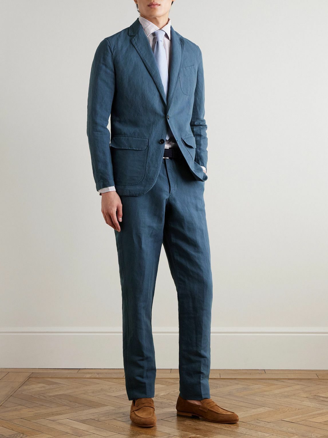 Sid Mashburn - Butcher Hemp and Cotton-Blend Canvas Blazer - Blue