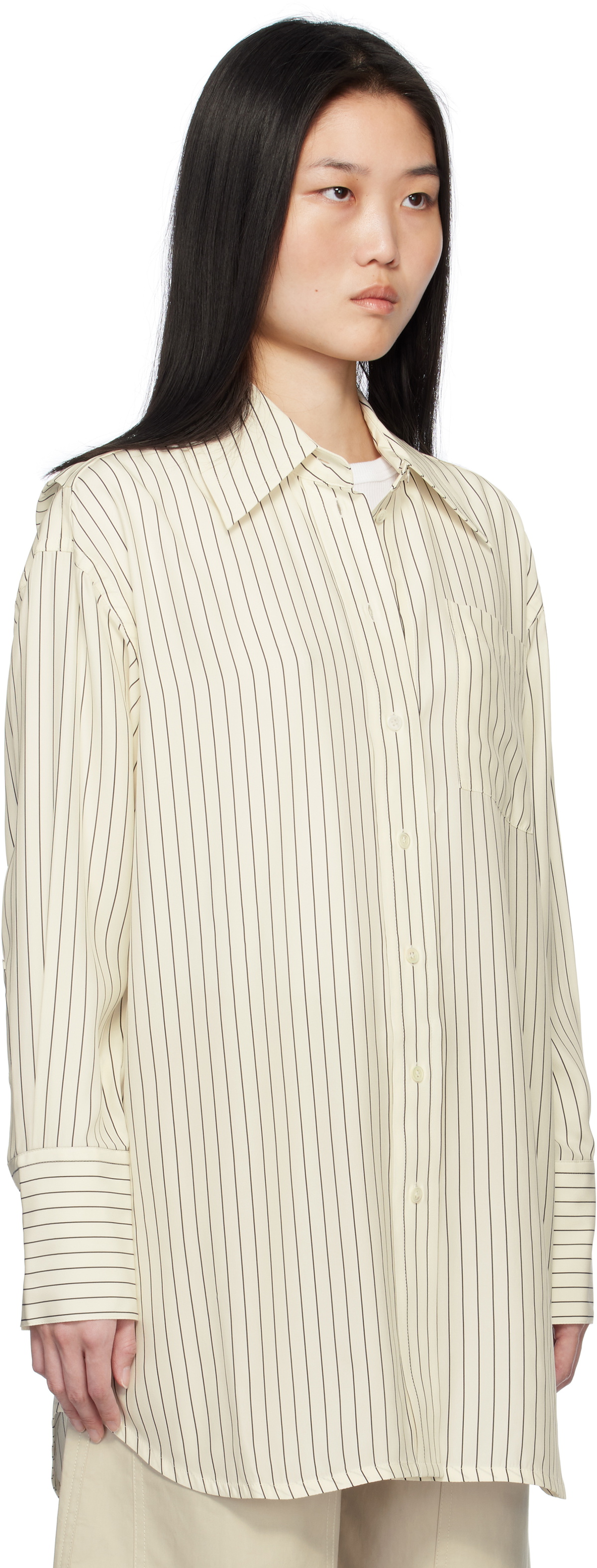 CO Off-White Striped Button Down Shirt