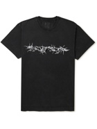 Givenchy - Oversized Logo-Flocked Printed Cotton-Jersey T-Shirt - Black