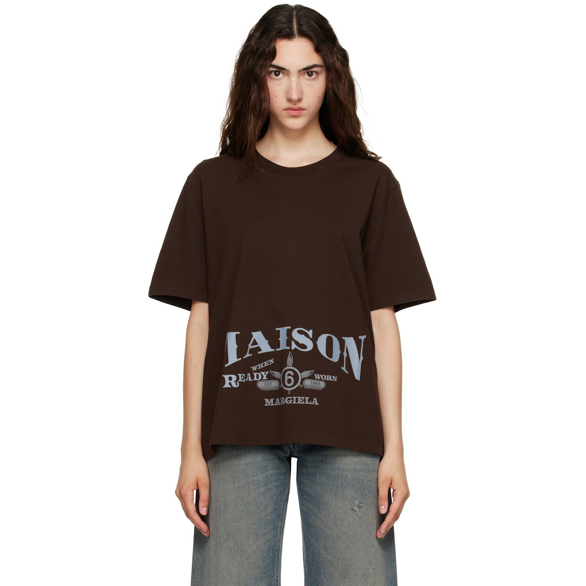 MM6 Maison Margiela Brown Printed T-shirt
