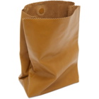 VETEMENTS Beige Leather Paper Bag Clutch
