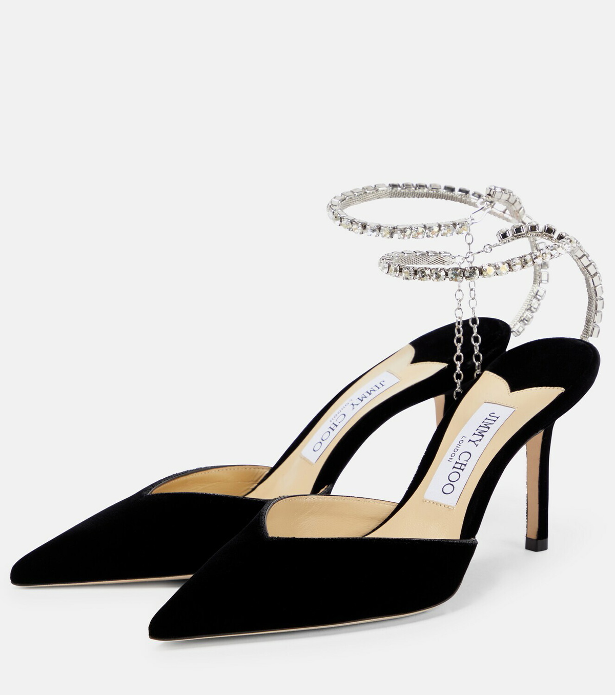 【関税込み】Jimmy Choo ブラック Saeda 85 ヒール Black Saeda 85 Heels by Jimmy Choo on Sale