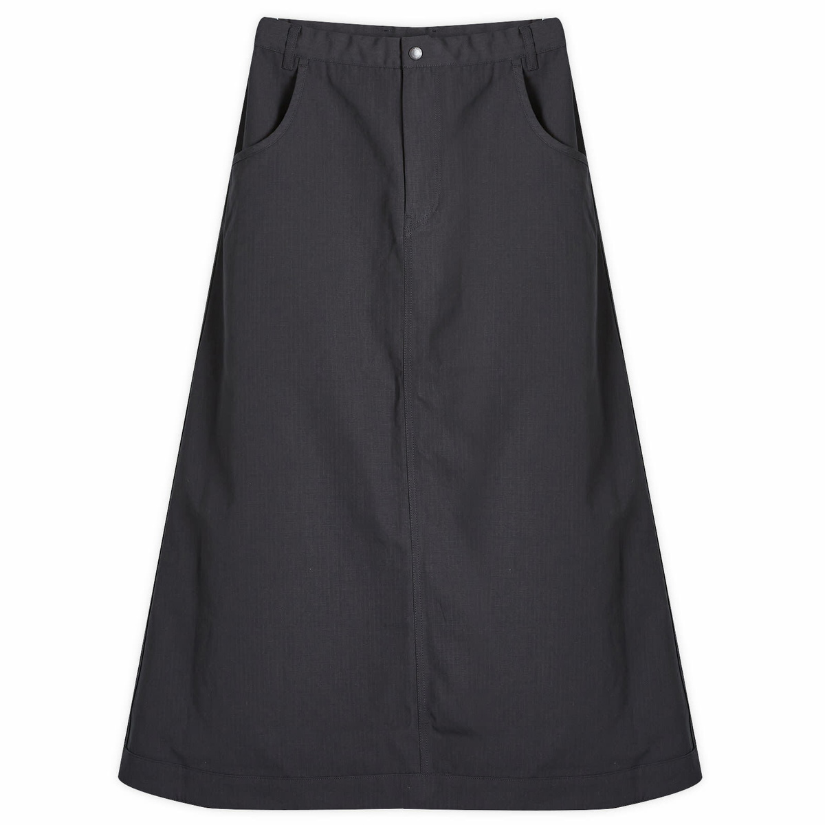 Snow Peak Women's Takibi Ripstop Midi Skirt in Black