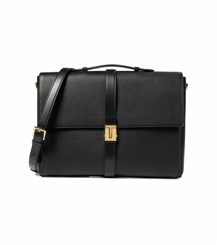 Photo: Tom Ford - Grained leather T clasp briefcase
