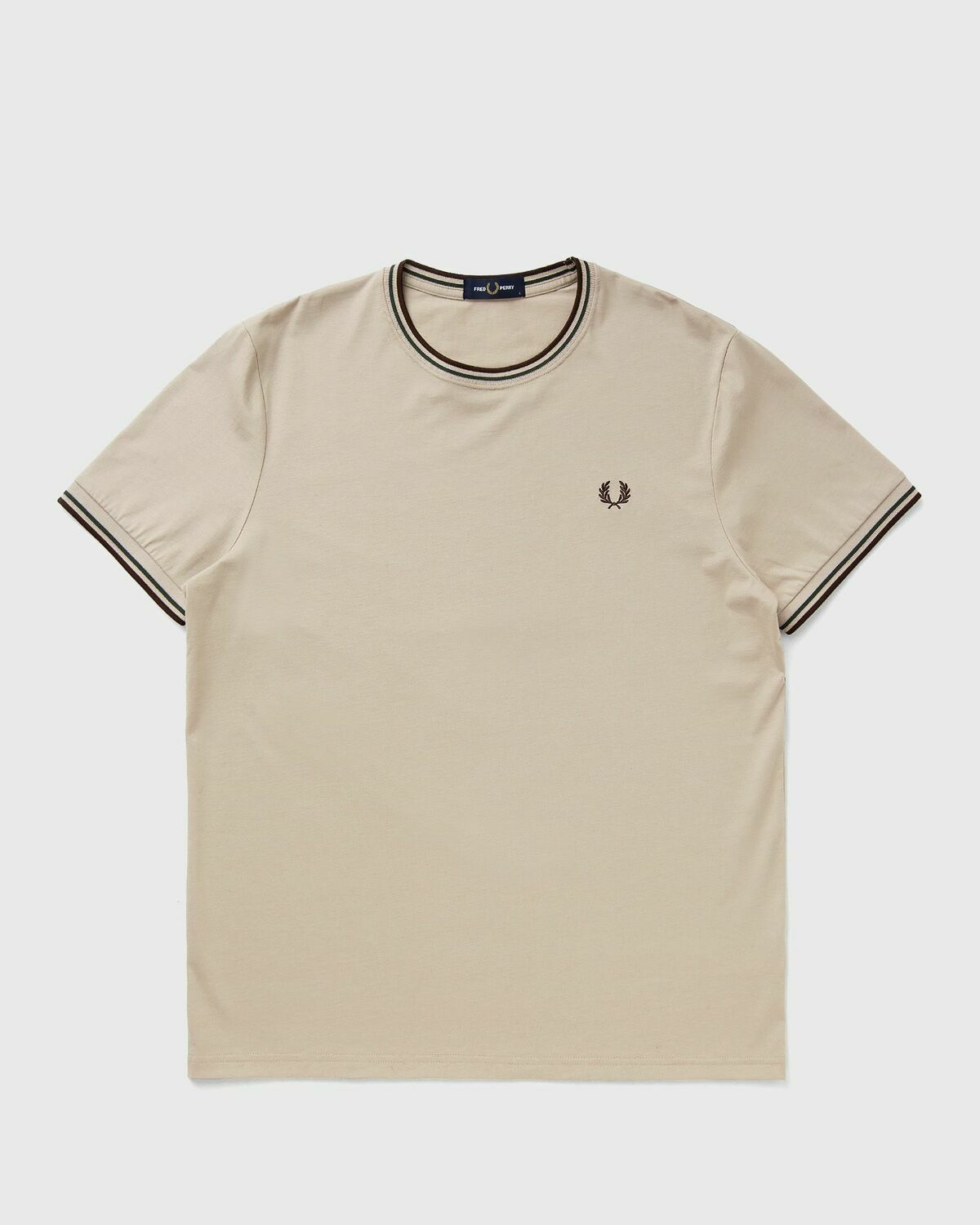 Fred Perry TWIN TIPPED T-SHIRT Beige Mens Shortsleefe