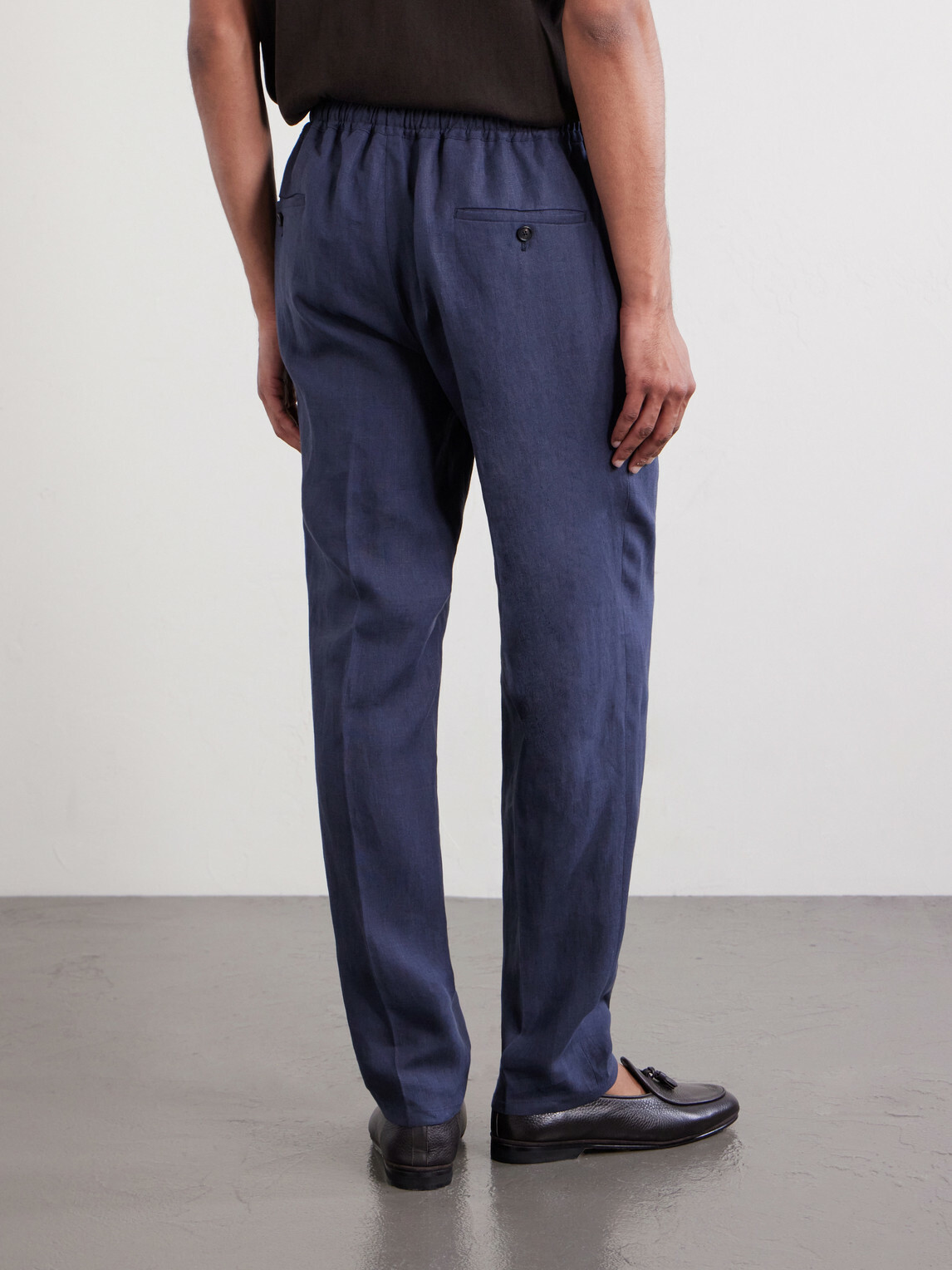 De Petrillo - Straight-Leg Pleated Linen Suit Trousers - Blue