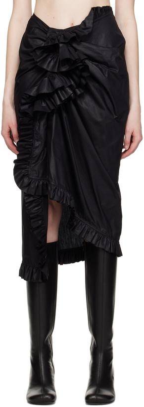 Photo: Dries Van Noten Black Ruffled Midi Skirt