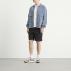 Folk Men's Patch Overshirt in Blue Basketweave