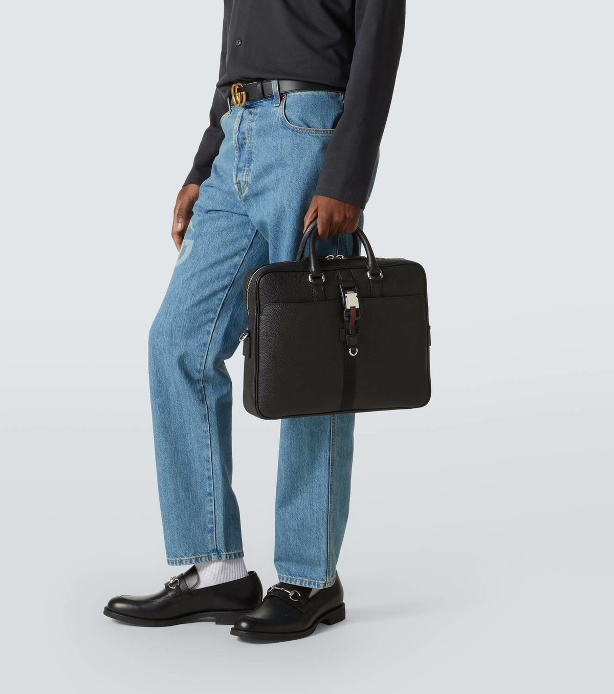 Gucci Web Medium leather briefcase Gucci