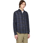 Norse Projects Navy Gauze Check Osvald Shirt