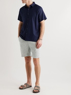 Onia - Straight-Leg Striped Linen-Blend Drawstring Shorts - Blue