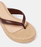 Gianvito Rossi Leather platform espadrille thong sandals