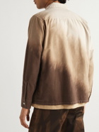 NOMA t.d. - Convertible-Collar Hand-Dyed Cotton-Flannel Shirt - Brown