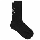 Men's AAPE College Sports Sock in Black